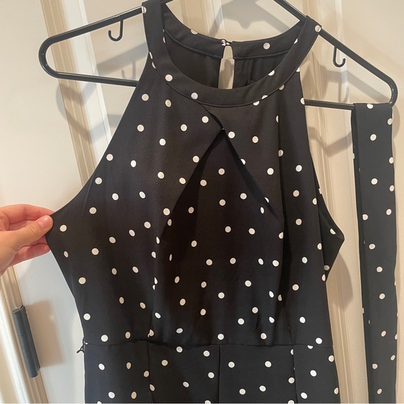 Banana Republic Polka Dot Capri Pant Jumpsuit Size 4 Petite - Picture 2 of 9